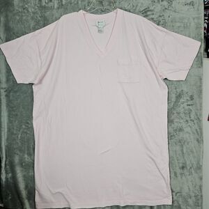 Preview Collection Vtg Sleep Shirt Women's ?3X  Pink Cotton V Neck Button Front